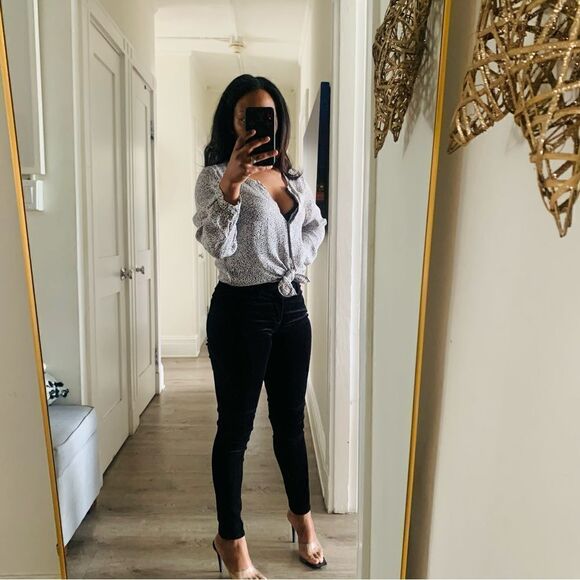 JOES JEANS BLACK VELVET PANTS - Picture 5 of 12